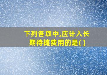 下列各项中,应计入长期待摊费用的是( )